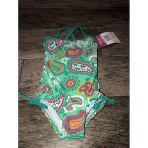 NEW KANU 18M Baby Toddler Girls 18 Month One Piece Bathing SwimSuit Green